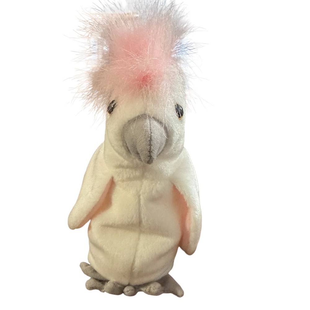 Ty White and Pink Small Plush Toy ( Kuku )